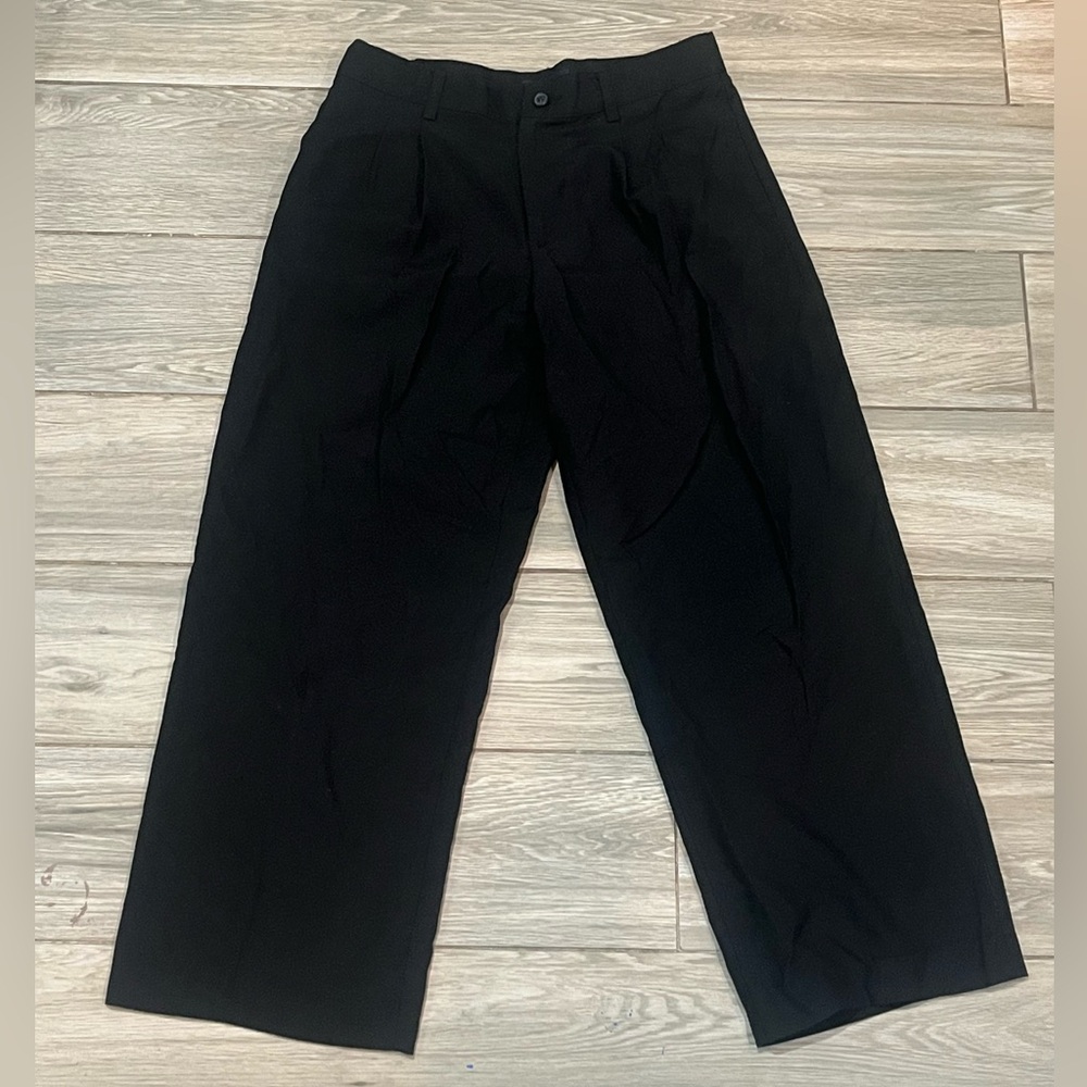 Wide Leg Black Business Casual Capris
